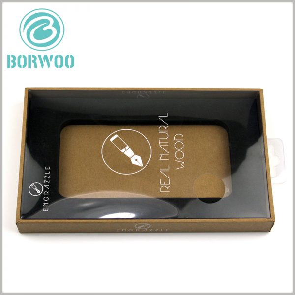 custom tempered glass screen protector packaging boxes with windows. There is a black EVA box inside the custom package to fix the product and avoid product shaking.