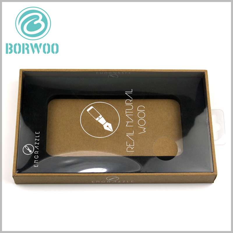 custom tempered glass screen protector packaging boxes with windows. There is a black EVA box inside the custom package to fix the product and avoid product shaking.