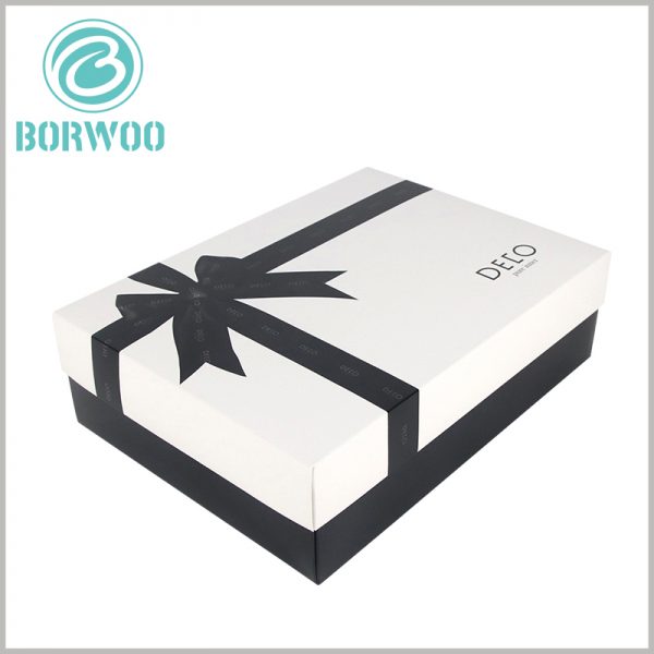custom white large gift boxes with lids. The customized packaging of large cardboard boxes has a variety of uses and can be used for shirt dress packaging.