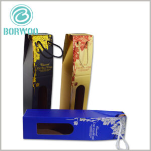 custom wine corrugated box packaging with hand rope,different products and brands choose to print differentiated content to achieve the purpose of publicity