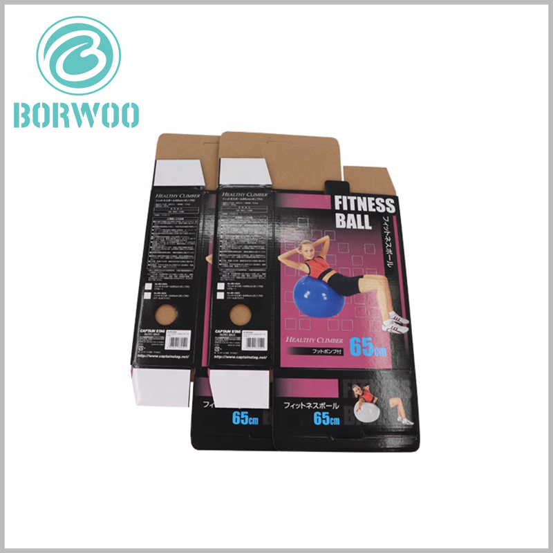 foldable corrugated packaging for fitness ball. Custom packaging and printing of specific information about sports products is conducive to product promotion and brand building.