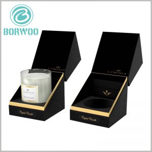 high-end black candle jar packaging boxes. There are EVA inserts inside the single candle jar package to fix the product and maintain the stability of the product.