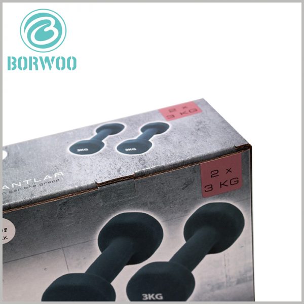 high quality corrugated packaging for dumbbells. CMYK printing allows customized packaging to have excellent promotional functions, which can make product packaging unique and differentiated.