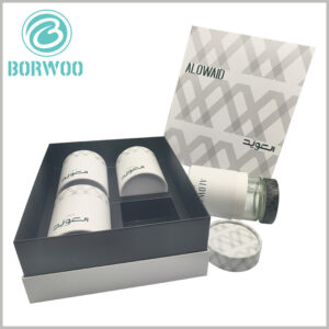 honey jar packaging tube and 4 jar gift box. The gift box and paper tube packaging are both customized, which can perfectly fit the 4 honey jar packaging tubes into the interior of the paper box.
