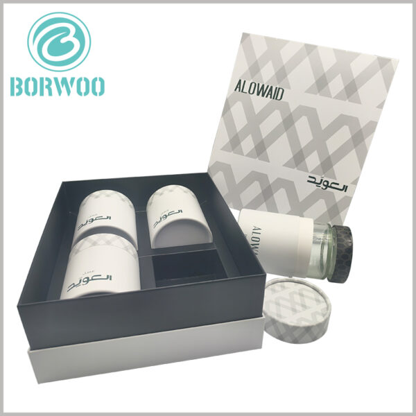 honey jar packaging tube and 4 jar gift box. The gift box and paper tube packaging are both customized, which can perfectly fit the 4 honey jar packaging tubes into the interior of the paper box.