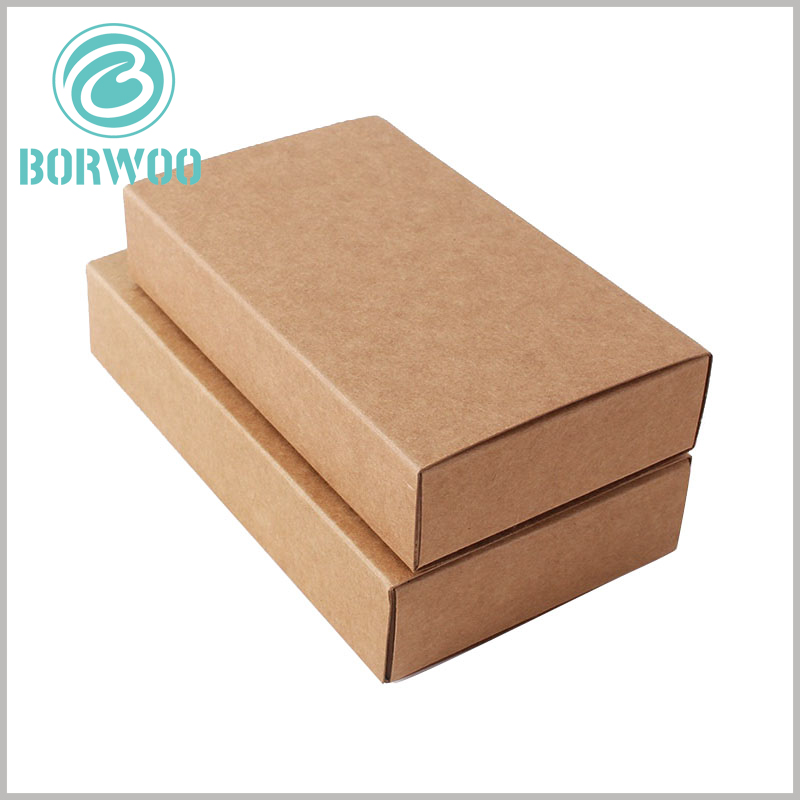 kraft paper packaging drawer boxes. According to the characteristics of the product, specific content can be printed on the kraft paper package, so that the package has a targeted publicity.