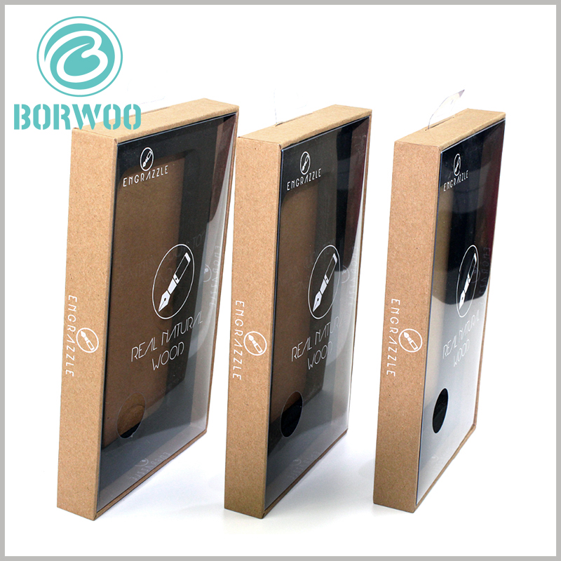 kraft paper packaging for tempered glass screen protector. The packaging is not entirely made of kraft paper as the only raw material, but the kraft paper is covered on the surface of the outer box to give the packaging a brown visual sense.