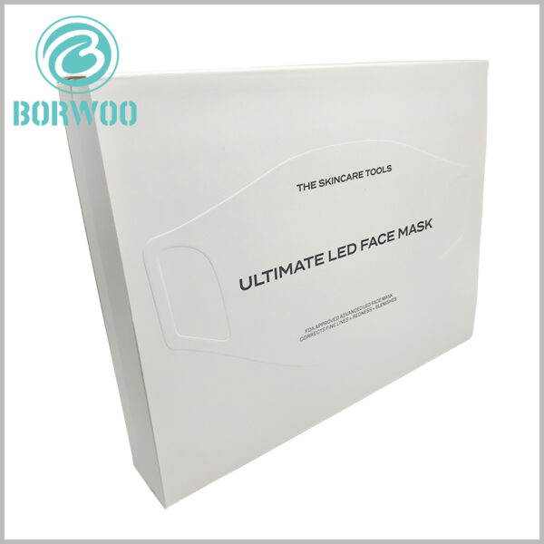 LED face mask packaging boxes, the size of the product is embossed on the cover, so that customers can quickly identify the product inside