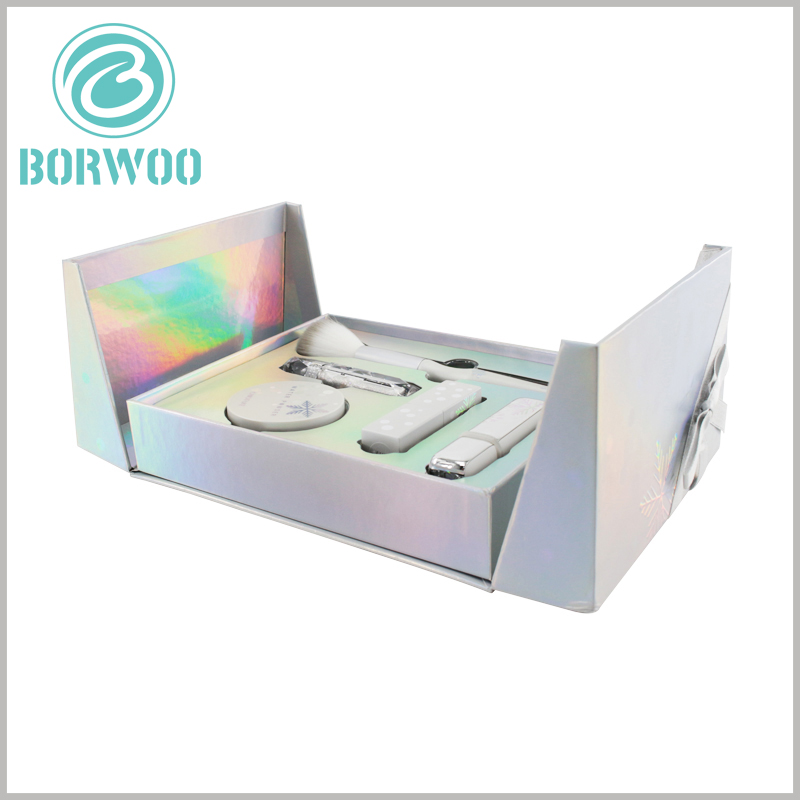 luxury cosmetic gift boxes wholesale. The packaging of customized cosmetic boxes is opened with double opening, which is helpful for users to open the packaging experience.