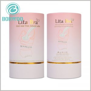 printable paper tube boxes for bra packaging. The necessary product information is embodied in the form of bronzing printing, allowing customers to increase their trust in the product.