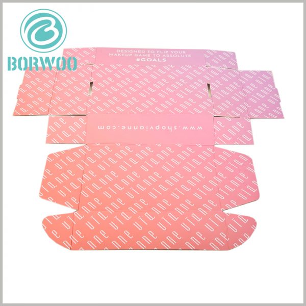 printed corrugated packaging template. The material of corrugated paper packaging can be folded and bent, so the characteristics of folding packaging can be used to reduce the space occupation of packaging.