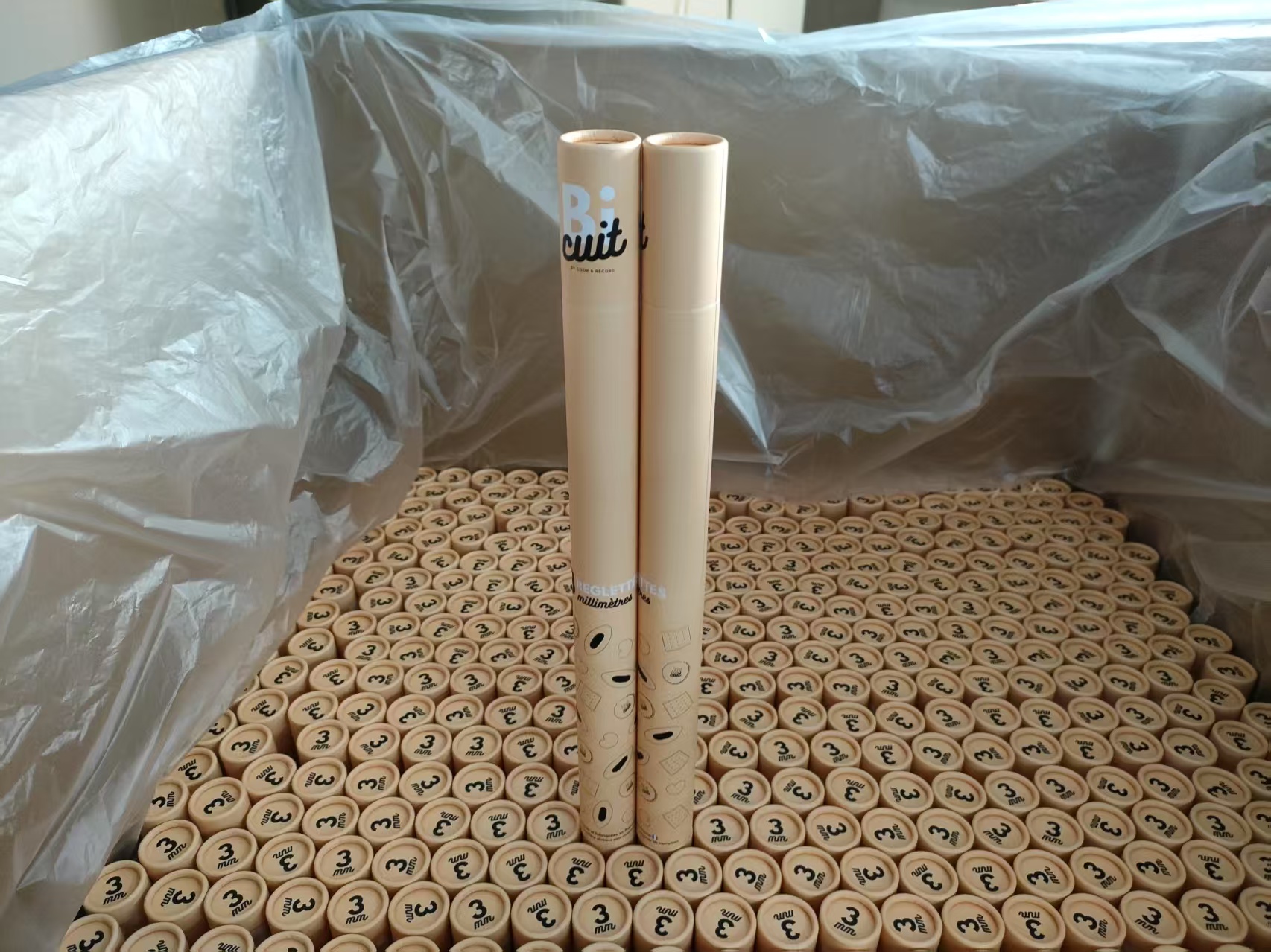 printed ruler packaging tube boxes with logo wholesale