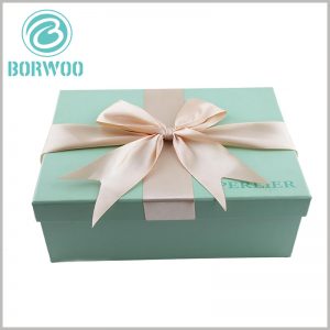 small cardboard gift boxes with lids wholesale. Customized packaging uses gift bows as decoration, which increases the value of the product and makes the gift recipients feel valued.