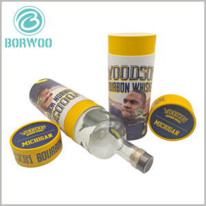 Whiskey bottle packaging tube boxes are customized to perfectly match the paper tubes and whiskey bottles, thus protecting the bottles well.