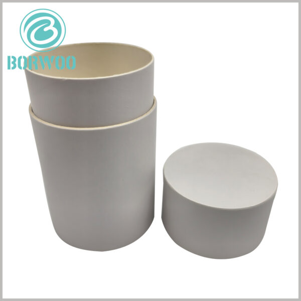White paper tube packaging boxes wholesale, cylinder packaging diameter 61mm, height 69mm. But can provide paper tube custom size options according to your needs